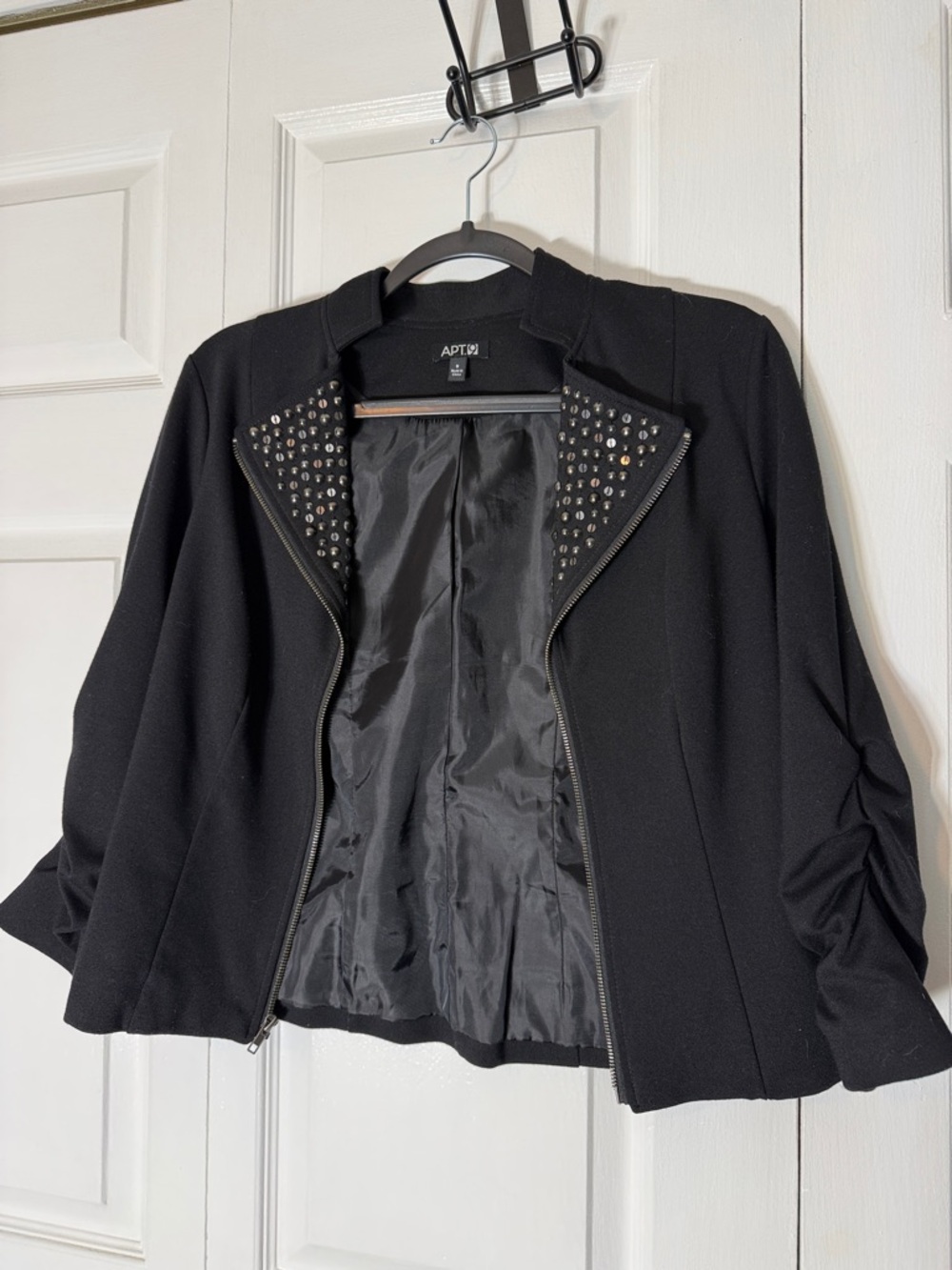 Apt. 9 Black Stud-Embellished Cropped Blazer